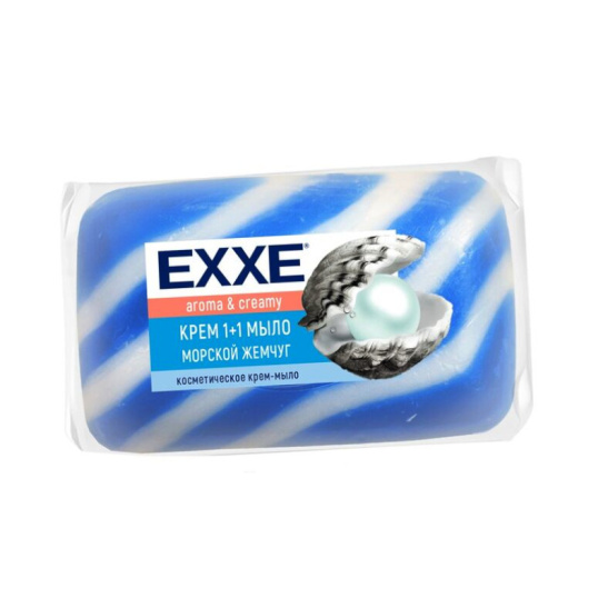Туалетное крем-мыло 1+1 "Морской жемчуг" 1шт, 80гр. цв.синий  EXXE Турция 