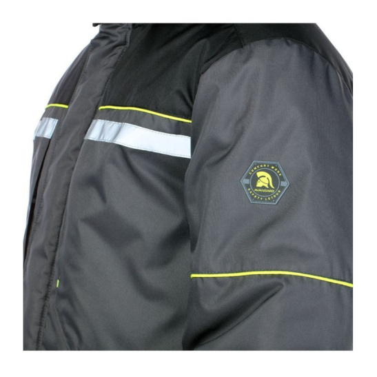 Костюм утепленный мужской "Брукс", р. 56-58 (112-116) рост 3/4 (170-176), (куртка/брюки), темно-серый с черной отделкой, с СОП