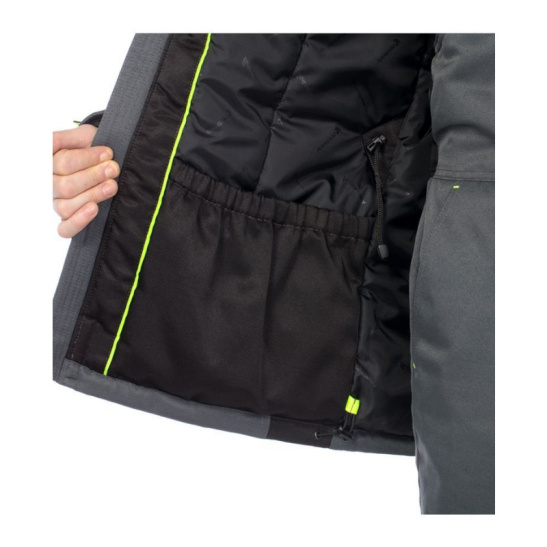 Костюм утепленный мужской "Брукс", р. 56-58 (112-116) рост 3/4 (170-176), (куртка/брюки), темно-серый с черной отделкой, с СОП