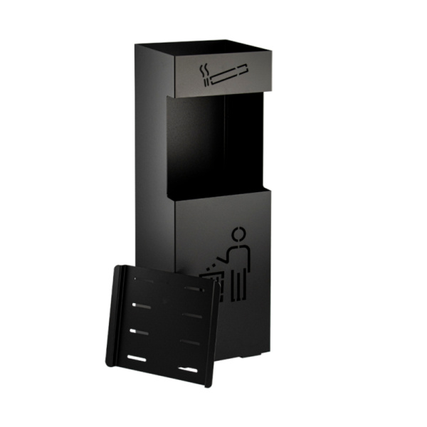 Урна с пепельницей металлическая черная, 2027, САНАКС