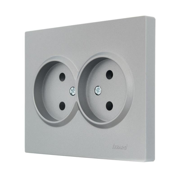 Розетка VESNA 742-3500-128B 2-ая платина с/у LEZARD