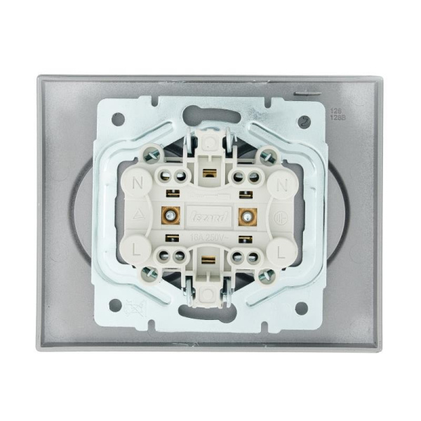 Розетка VESNA 742-3500-128B 2-ая платина с/у LEZARD
