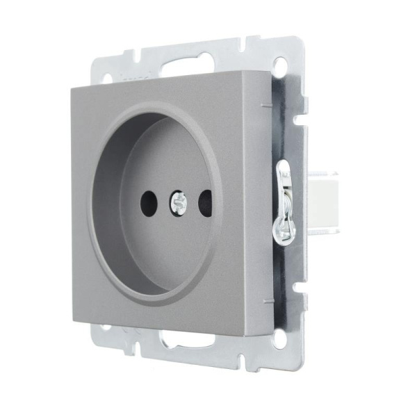 Розетка VESNA 742-3588-121B 1-ая (без рамки) платина с/у LEZARD