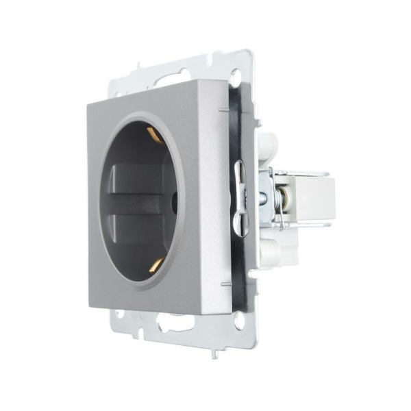 Розетка VESNA 742-3588-122B 1-ая з/к (без рамки) платина с/у LEZARD