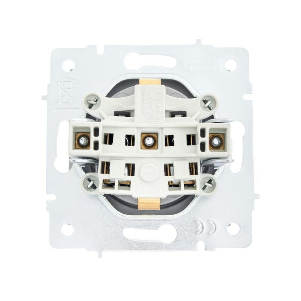 Розетка VESNA 742-3588-122B 1-ая з/к (без рамки) платина с/у LEZARD