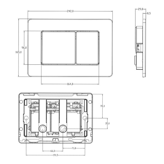 Сет AZARIO NEW-TS 1 инсталляция + унитаз Teramo (квадратный) с системой (Торнадо скрытое) сиденье микролифт + кнопка для инсталляции AZARIO NEW-TS хром глянец (квадратная) нерж. сталь (AZ-TS006T+AZ-0052-UQ3+AZ-SS-003-CH)