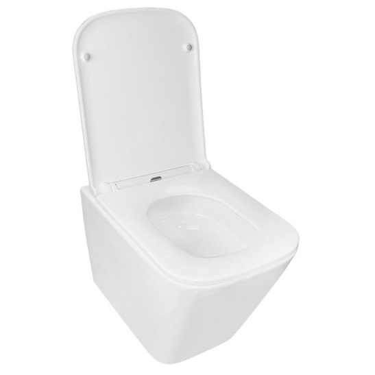 Сет AZARIO NEW-TS 1 инсталляция + унитаз Teramo (квадратный) с системой (Торнадо скрытое) сиденье микролифт + кнопка для инсталляции AZARIO NEW-TS хром глянец (квадратная) нерж. сталь (AZ-TS006T+AZ-0052-UQ3+AZ-SS-003-CH)