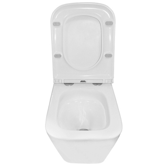 Сет AZARIO NEW-TS 1 инсталляция + унитаз Teramo (квадратный) с системой (Торнадо скрытое) сиденье микролифт + кнопка для инсталляции AZARIO NEW-TS хром глянец (квадратная) нерж. сталь (AZ-TS006T+AZ-0052-UQ3+AZ-SS-003-CH)