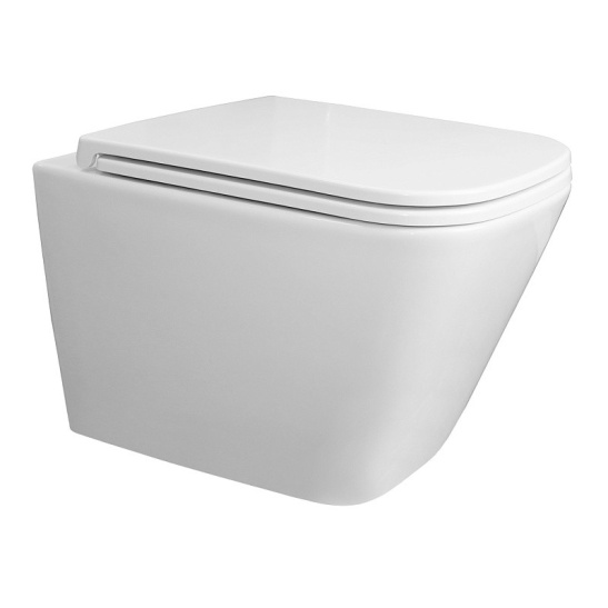 Сет AZARIO NEW-TS 1 инсталляция + унитаз Teramo (квадратный) с системой (Торнадо скрытое) сиденье микролифт + кнопка для инсталляции AZARIO NEW-TS хром глянец (овальная) нерж. сталь (AZ-TS006T+AZ-0052-UQ3+AZ-SS-001-CH)