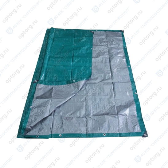 Тент полиэтиленовый 3х5м 120 гр/м2 зеленый/серый ламинированный с люверсами