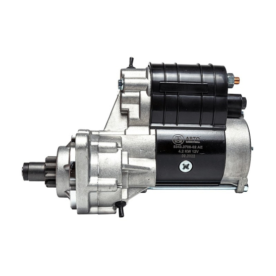 5343.3708-02 АЕ СТАРТЕР ГАЗОН-НЕКСТ, ПАЗ, КАВЗ (с двигателями ЯМЗ-534, 535) (редукторный) 12 В., 2,8/4,2 кВт. 9 зуб "АВТОЭЛЕКТРИКА" (взамен AZF4383, M93R2002SE, AZF4383, AZF4209, 5312.3708)