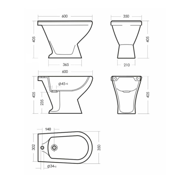 Биде САМАРСКОЕ SMRSABI01 (BD.FS/Samarsky/C/WHT.G/S1) Sanita