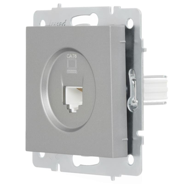 Розетка VESNA 742-3588-140 компьютерная (без рамки) платина с/у LEZARD 