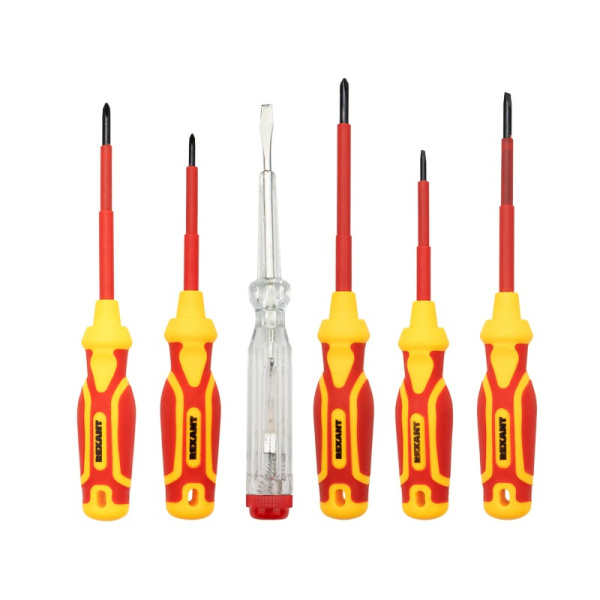 Набор диэлектрического инструмента REXANT (12-4692-3) RI-02 до 1000В  11 предметов тканевый пенал 