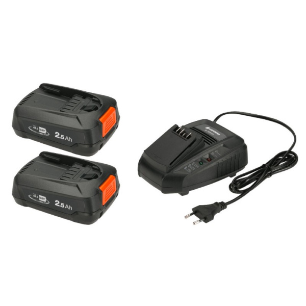 Комплект: Воздуходувка аккум. Gardena PowerJet 18V P4A + Высоторез аккумуляторный телескоп. Гардена (2 аккум. и заряд устр)