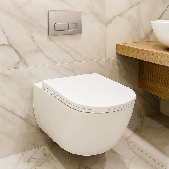 Сет AZARIO NEW-TS 1 инсталляция + Azario FOTE подвесной безободковый унитаз, слив "Скрытое Торнадо" с сиденьем микролифт + кнопка AZARIO NEW-TS черная механическая ABS пластик, (AZ-TS006T+AZ-116-UQ3+AZ-ABS-002-B)