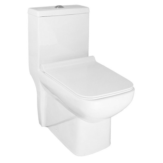 Унитаз-компакт Azario  Зено моноблок, AZ-1169 универсальный выпуск, двухрежимная арматура, нижний  подвод, сиденье