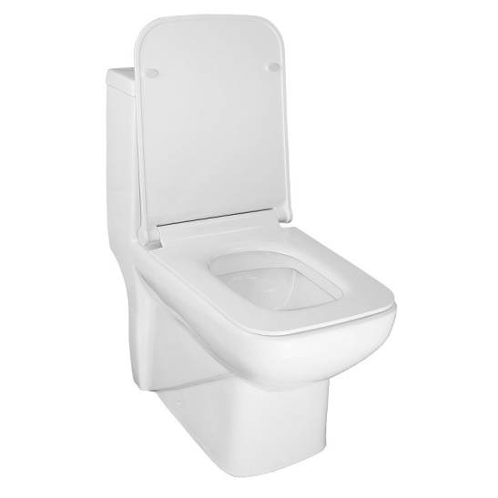 Унитаз-компакт Azario  Зено моноблок, AZ-1169 универсальный выпуск, двухрежимная арматура, нижний  подвод, сиденье