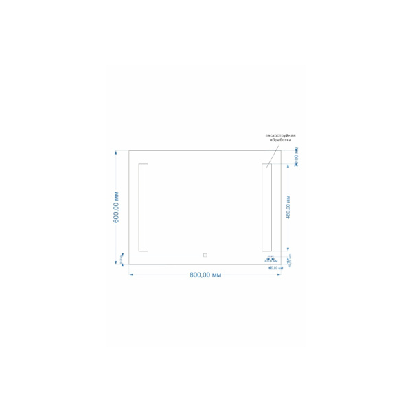 Зеркало "LED 020 BASE 80 (УЦЕНЕННОЕ)", 600x800x4 мм
