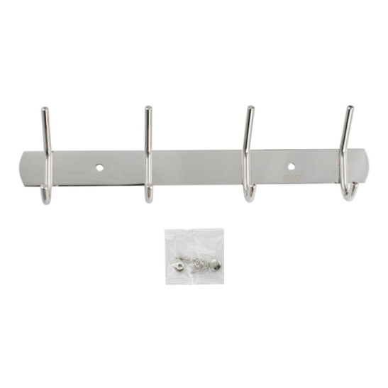 Вешалка с четырьмя двойными крючками прямая, 572-4, BRIMIX, хром, Санакс