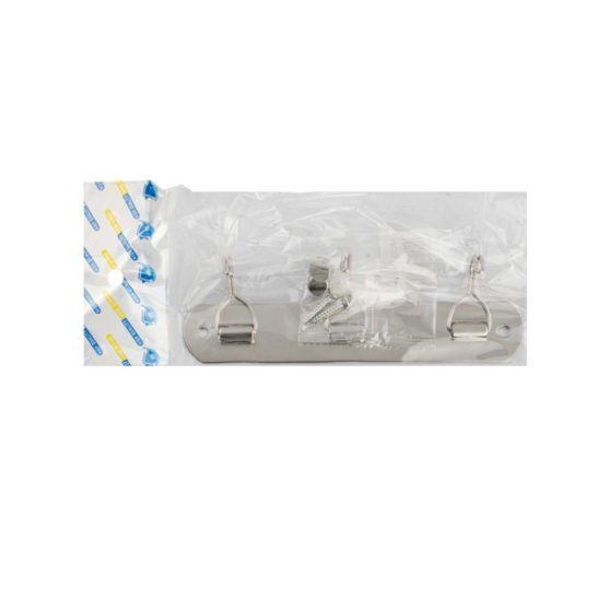 Вешалка с тремя откидными крючками прямая, 585-3, BRIMIX, хром, Санакс