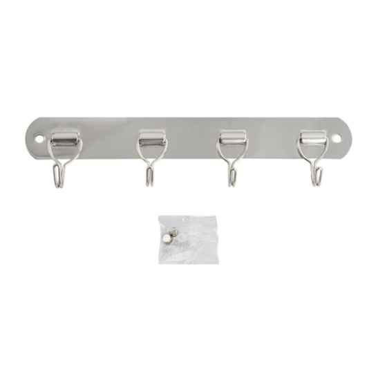 Вешалка с четырьмя откидными крючками прямая, 585-4, BRIMIX, хром, Санакс