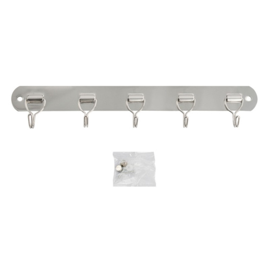 Вешалка с пятью откидными крючками прямая, 585-5, BRIMIX, хром, Санакс