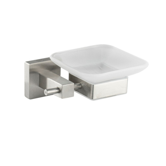 Мыльница стеклянная с креплением к стене, сатин, 87004, GFmark, Санакс