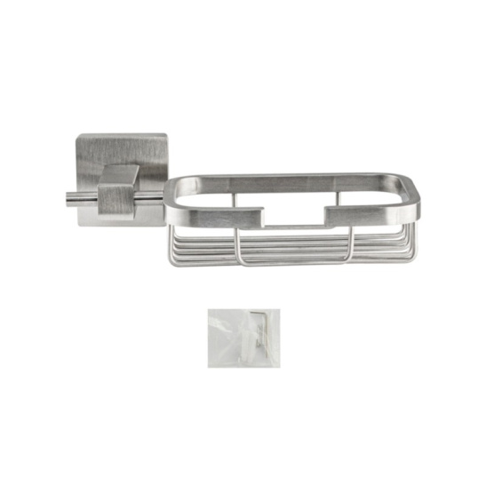 Мыльница металлическая с креплением к стене, сатин, 87007, GFmark, Санакс