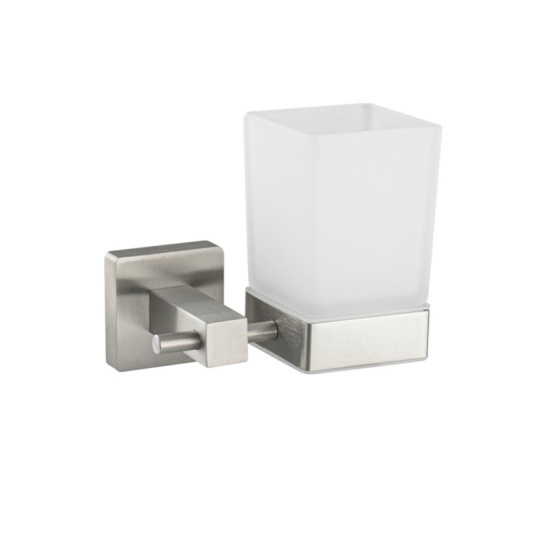 Стакан стеклянный с креплением к стене, сатин, 87005, GFmark, Санакс