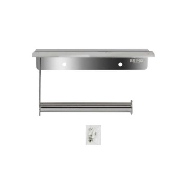 Держатель туалетной бумаги с полочкой, 79923, хром, BRIMIX, Санакс