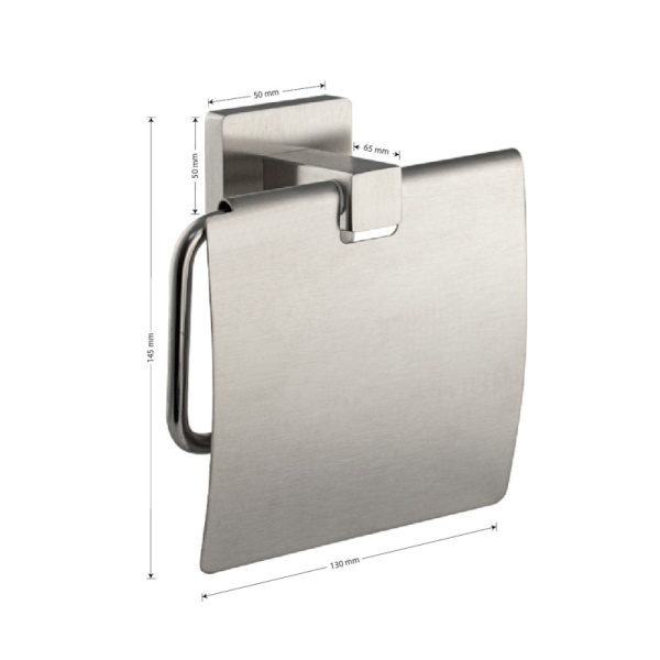 Держатель туалетной бумаги с экраном, 87003, сатин, GFmark, Санакс