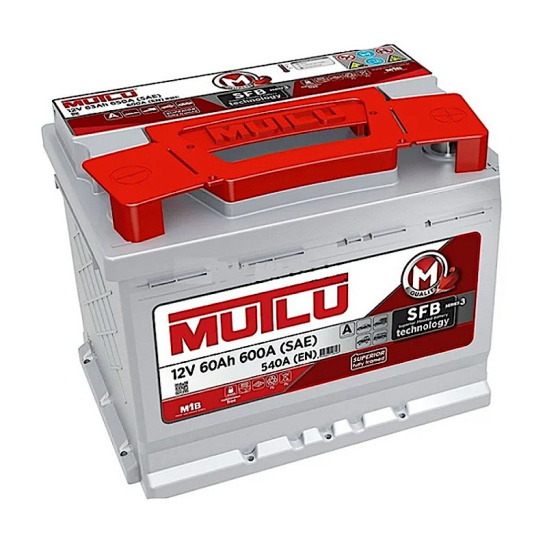 Аккумулятор 6СТ-60.0 R+ "MUTLU" SFB М3 зал. обр.поляр. (Турция) с индикат. (мутлу)