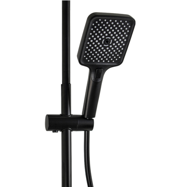 Стойка душевая тропический душ, с двумя лейками, черный, 30512, BRIMIX, Санакс