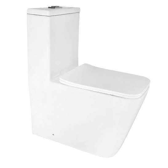 Унитаз-компакт Azario  Аванти безободковый моноблок, AZ-6203, система смыва Tornado, универсальный выпуск, двухрежимная арматура, нижний  подвод, сиденье с микролифтом