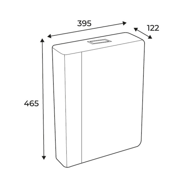 Пластиковый бачок (RB-863) с арматурой и соединительной трубой 465*395*122 mm
