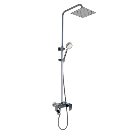 Стойка душевая тропический душ, с двумя лейками, титан, 88705, BRIMIX, Санакс