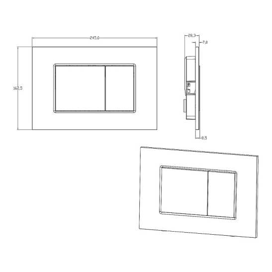 Сет AZARIO NEW-TS 1 инсталляция + Azario UNO подвесной безободковый унитаз с сиденьем микролифт + кнопка AZARIO NEW-TS хром глянец (квадратная) пластик (AZ-TS006T+AZ-2380+AZ-ABS-001-CH)