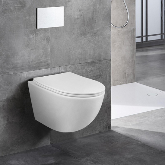 Сет AZARIO NEW-TS 1 инсталляция + Azario TREVI смыв Торнадо скрытое подвесной безободковый унитаз с сиденьем микролифт + кнопка AZARIO NEW-TS мех, дв. смыв, овальные кнопки, нерж. сталь 304, серый матовый (AZ-TS006T+AZ-0093UQ3+AZ-SS-001-BR)