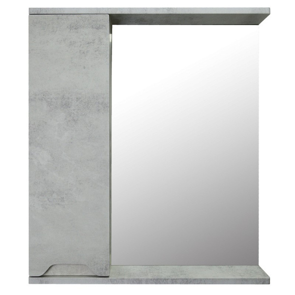 Зеркальный шкаф "Florena 60 левый (арт. CS00086983)", 600x600x135 мм, светлый бетон , со шкафчиком