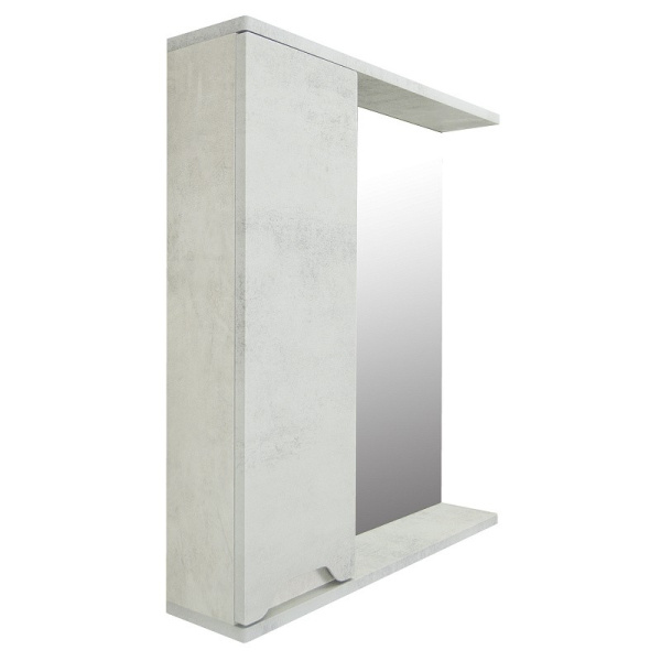 Зеркальный шкаф "Florena 60 левый (арт. CS00086983)", 600x600x135 мм, светлый бетон , со шкафчиком
