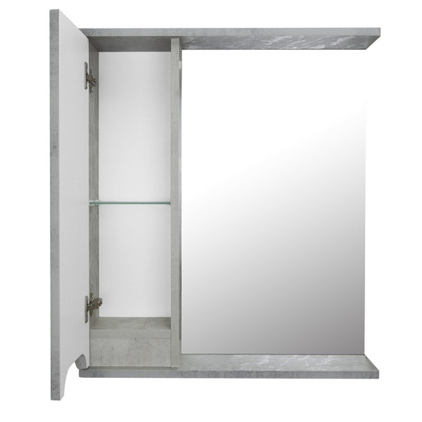 Зеркальный шкаф "Florena 60 левый (арт. CS00086983)", 600x600x135 мм, светлый бетон , со шкафчиком