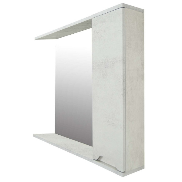 Зеркальный шкаф "Florena 80 правый (арт. CS00086987)", 600x800x135 мм, светлый бетон , со шкафчиком