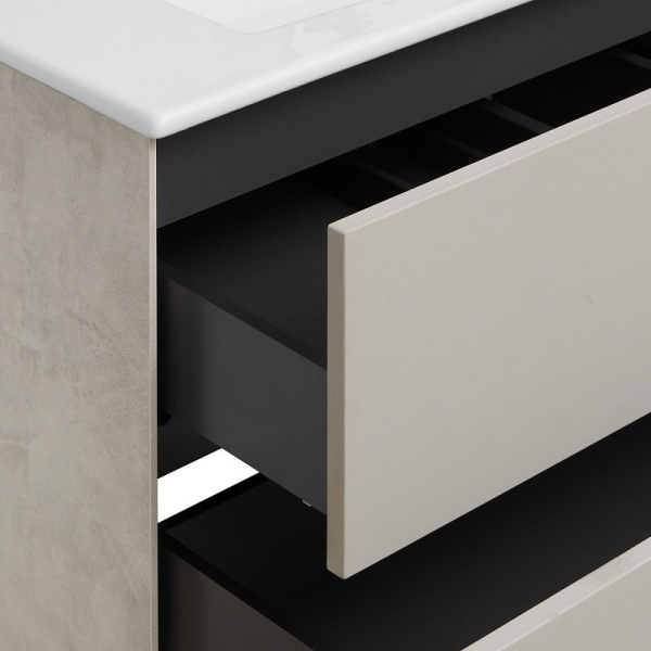 Комплект "Сохо 60" (тумба+умывальник Элина 60) 472x600x468 мм, пленка ПВХ, слэйт/галька серая