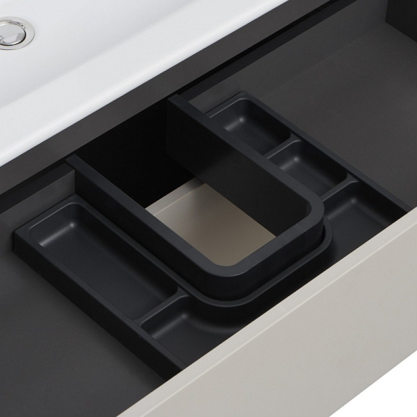 Комплект "Сохо 60" (тумба+умывальник Элина 60) 472x600x468 мм, пленка ПВХ, слэйт/галька серая