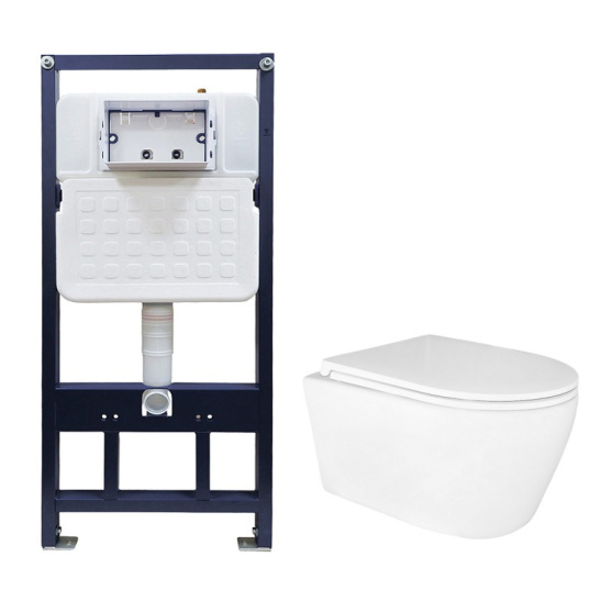 Сет AZARIO NEW-TS 1 инсталляция + Azario TREVI смыв Торнадо скрытое подвесной безободковый унитаз с сиденьем микролифт (AZ-TS006T+AZ-0093UQ3) без клавиши