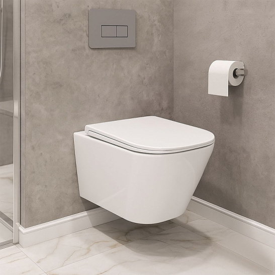 Сет AZARIO NEW-TS 1 инсталляция + Azario ESCONDA смыв Торнадо скрытое подвесной безободковый унитаз с быстросъемным сиденьем микролифт+кнопка AZARIO NEW-TS мех, дв. смыв, квадрат. кнопки, ABS пластик, хром (AZ-TS006T+AZ-2805E+AZ-ABS-002-CH)