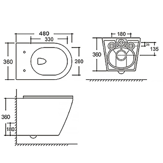 Сет AZARIO NEW-TS 1 инсталляция + Azario VELA смыв Торнадо подвесной безободковый унитаз с быстросъемным сиденьем микролифт + кнопка AZARIO NEW-TS мех., дв. смыв, круглые кнопки, нерж. сталь 304, хром (AZ-TS006T+AZ-2480+AZ-SS-002-CH)