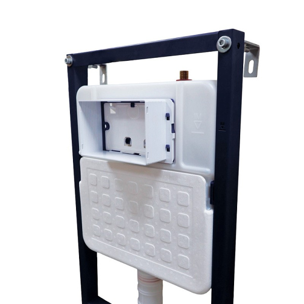 Сет AZARIO NEW-TS 1 инсталляция + Azario VELA смыв Торнадо подвесной безободковый унитаз с быстросъемным сиденьем микролифт + кнопка AZARIO NEW-TS мех., дв. смыв, круглые кнопки, нерж. сталь 304, хром (AZ-TS006T+AZ-2480+AZ-SS-002-CH)