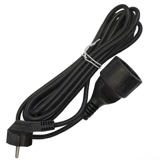 Удлинитель-шнур DOMTOK (2342) 1 место 3м З/К черный 16А 3500Вт IP54 ПВС 3*1 